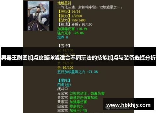 男毒王刷图加点攻略详解适合不同玩法的技能加点与装备选择分析